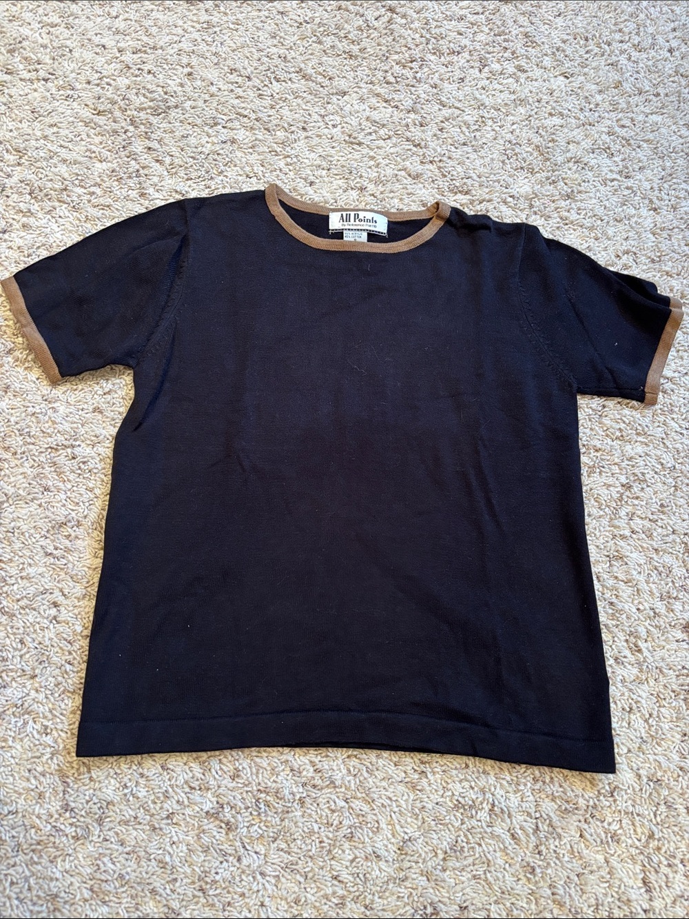 Black Shirt with Brown Trim